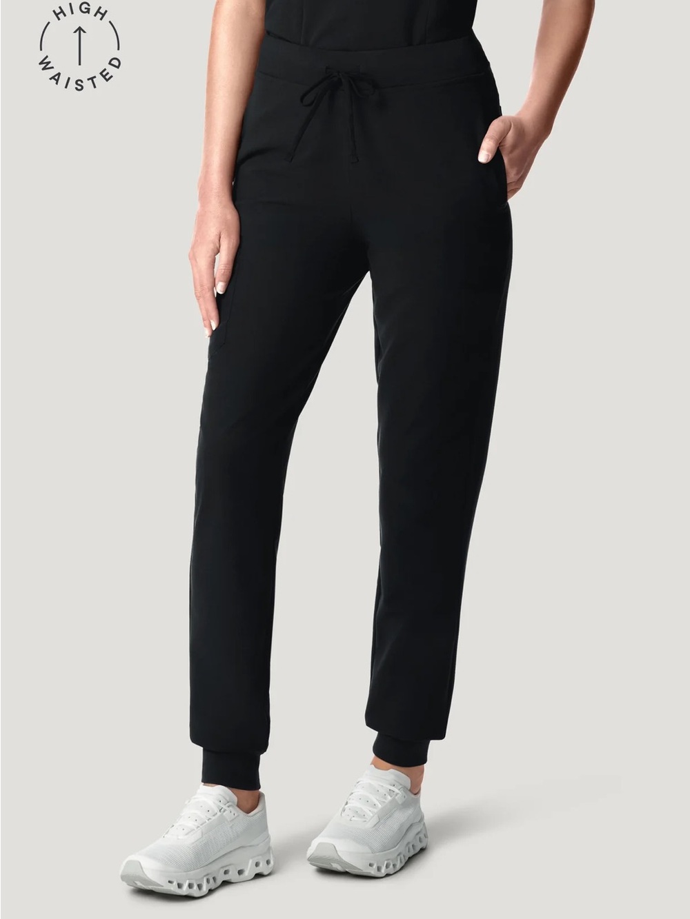 Mandala High Waisted Jogger Scrub Pants Black Size M - Picture 2 of 4